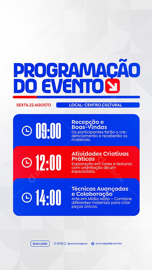 Story Programação do Evento Social Media PSD Editável