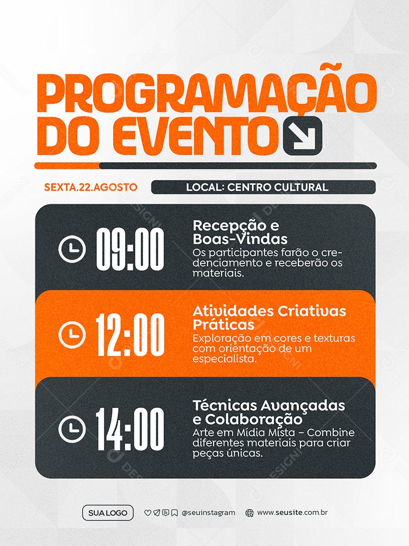 Programação do Evento Social Media PSD Editável