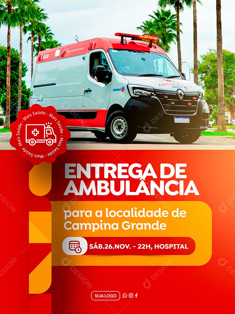Prefeitura de Ambulância Social Media PSD Editável