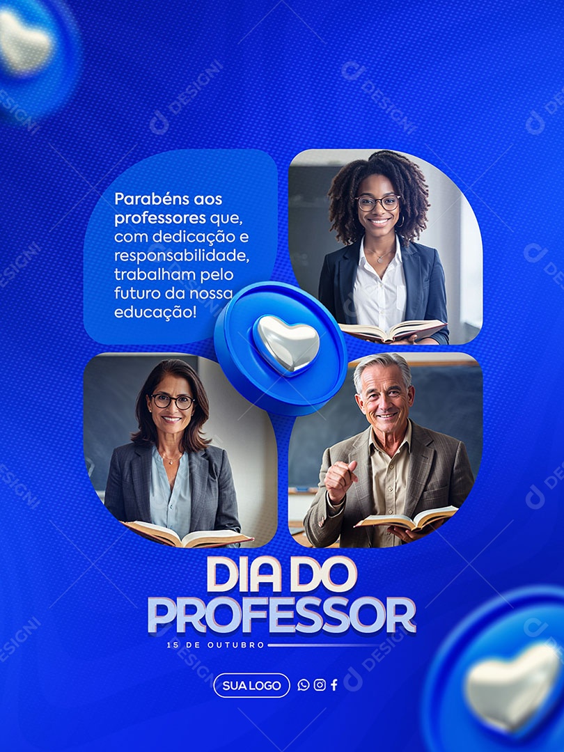 Dia do Professor 15 de Outubro Social Media PSD Editável