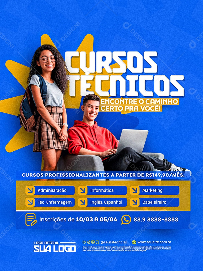 Cursos Técnicos Social Media PSD Editável