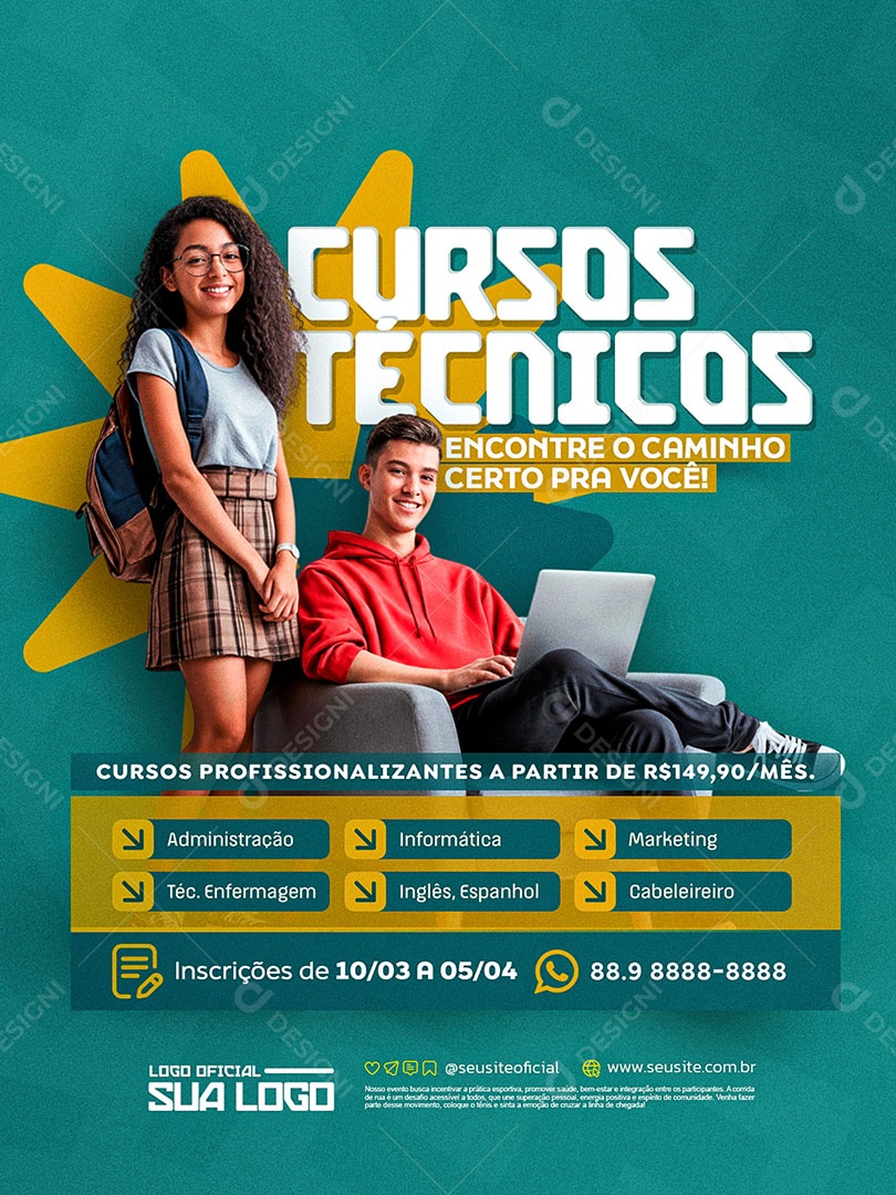 Cursos Técnicos Social Media PSD Editável