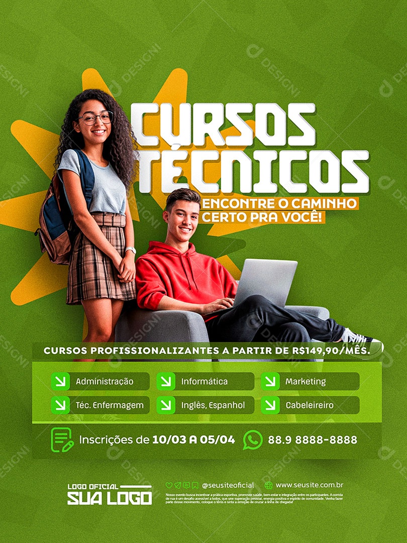 Cursos Técnicos Social Media PSD Editável