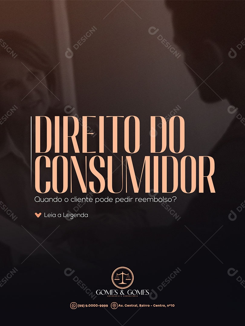 Advocacia Direito do Consumidor Social Media PSD Editável