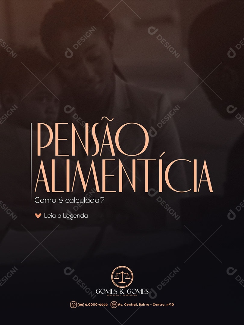 Advocacia Pensão Alimentícia Social Media PSD Editável