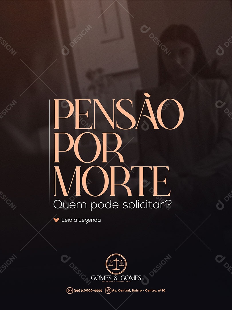 Advocacia Pensão Por Morte Social Media PSD Editável