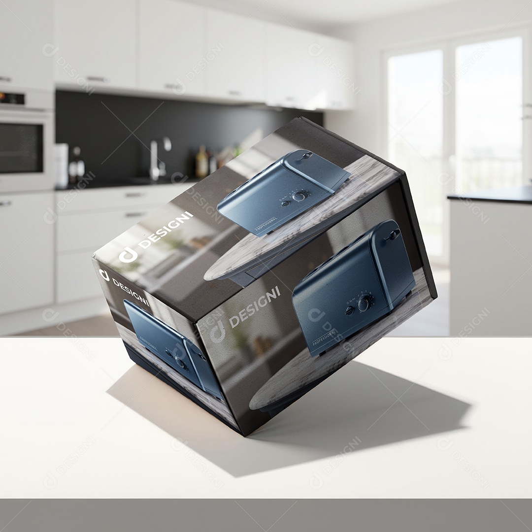 Mockup Caixa de Produto na Perspectiva PSD Editável
