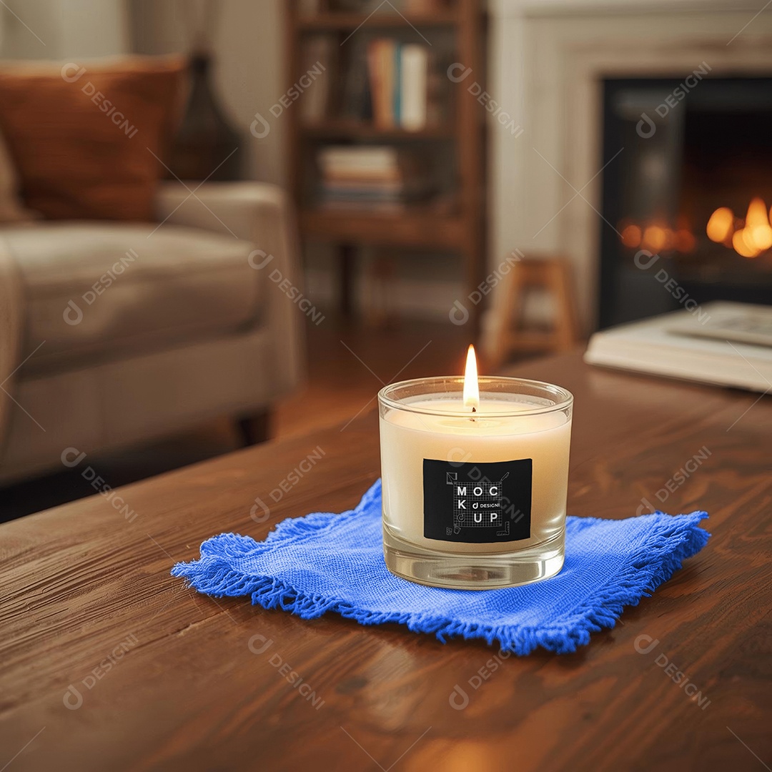 Mockup Vela Aromatica PSD Editável