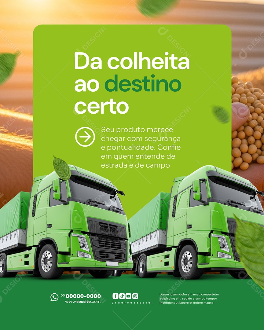 Agronegócio Da Colheita Ao Destino Certo Social Media PSD Editável