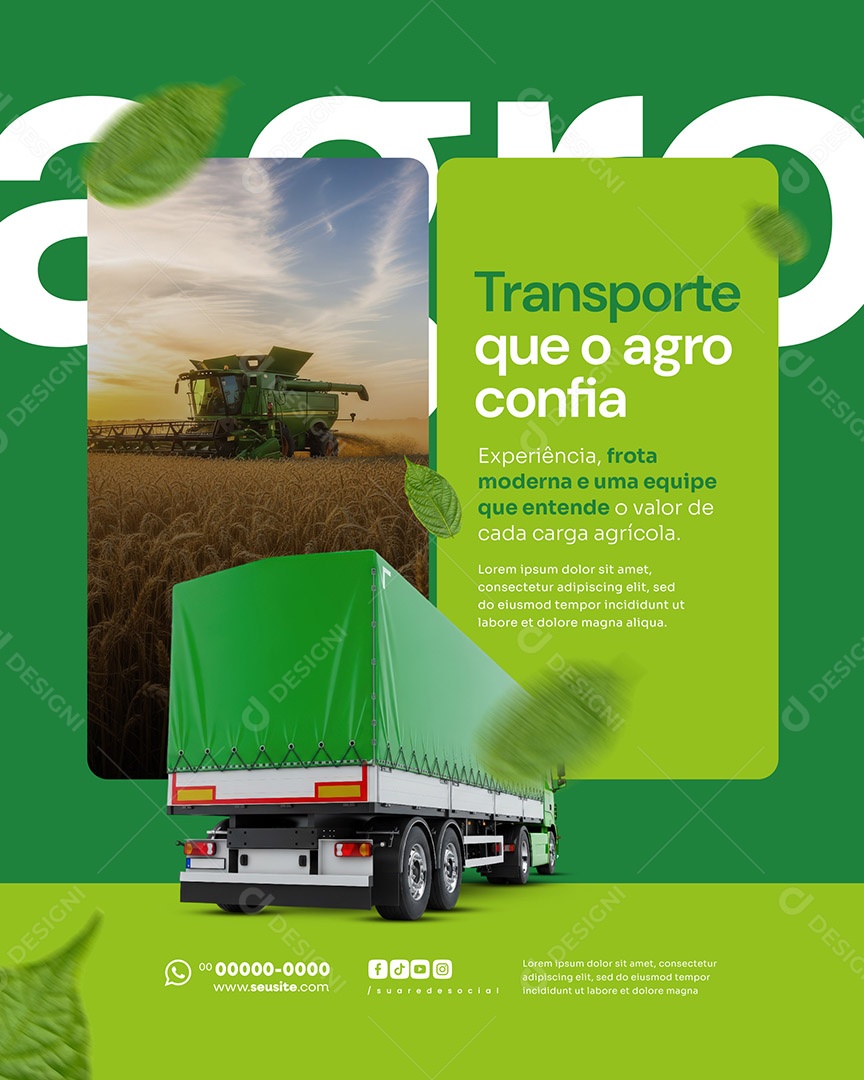 Agronegócio Transporte Que O Agro Confia Social Media PSD Editável