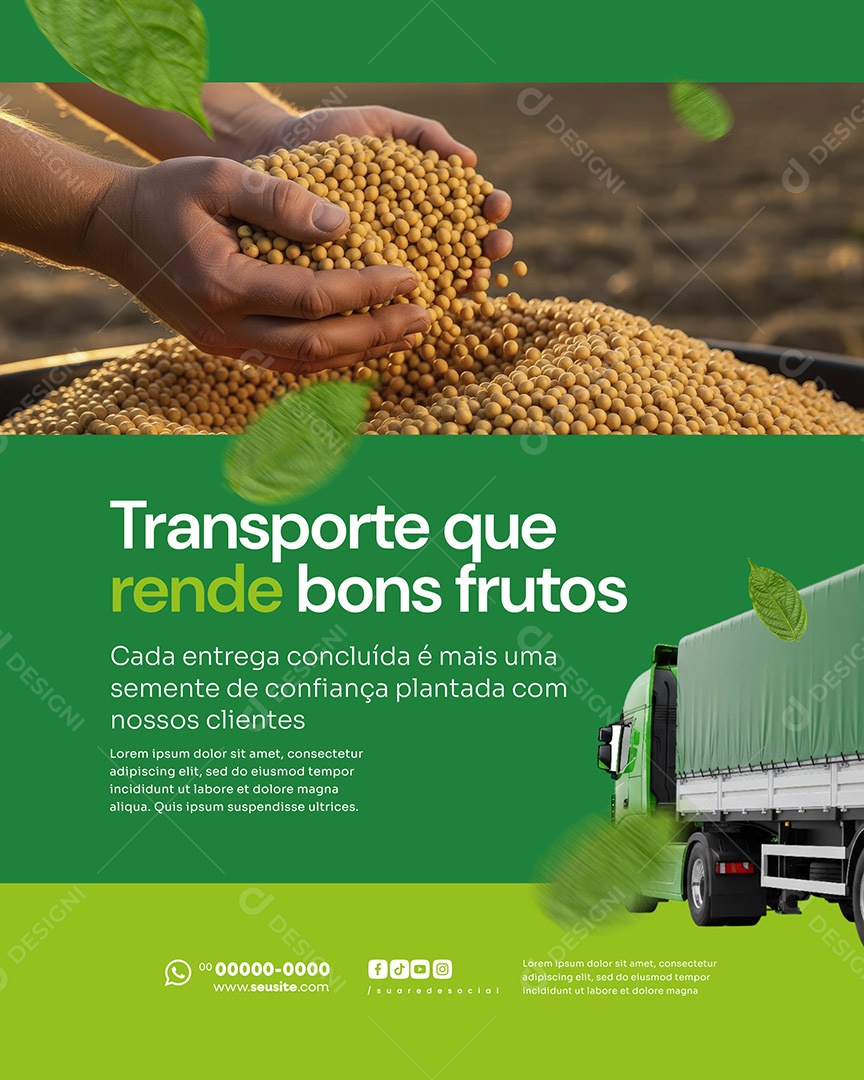 Agronegócio Transporte Que   Rende Bons Frutos Social Media PSD Editável