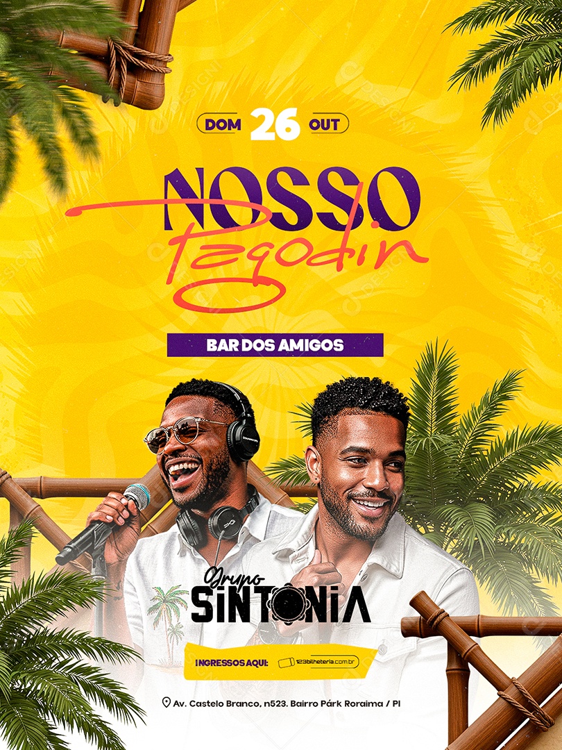 Flyer Próximos Shows Nosso Pagodin Social Media PSD Editável