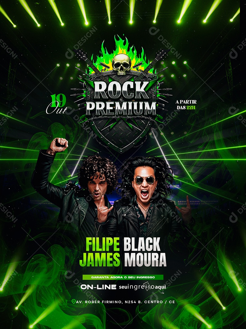 Flyer Rock Premium Social Media PSD Editável