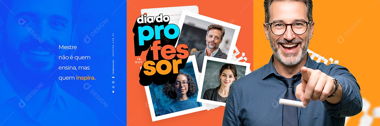 Dia do Professor 15 de Outubro Social Media PSD Editável