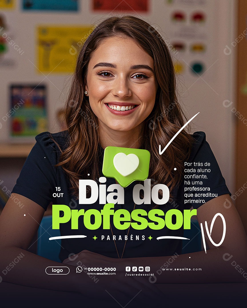 Dia dos Professores 15 de Outubro Social Media PSD Editável