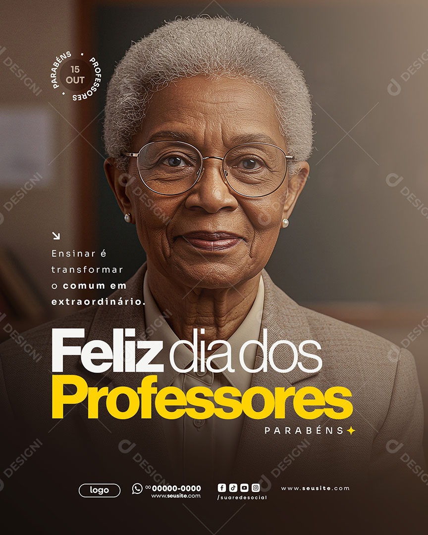 Feliz Dia Dos Professores 15 de Outubro Social Media PSD Editável