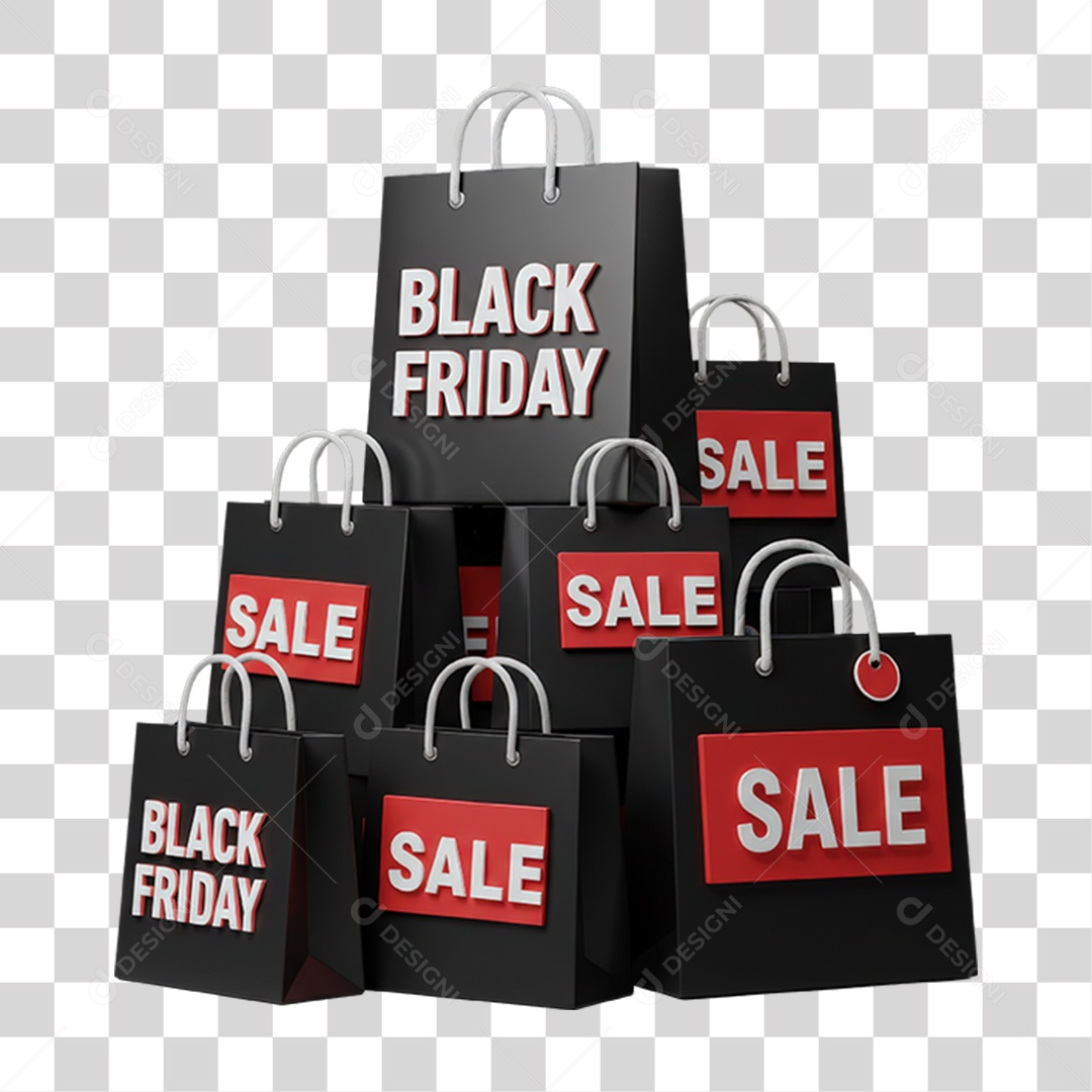 Selo 3D Black Friday PNG Transparente