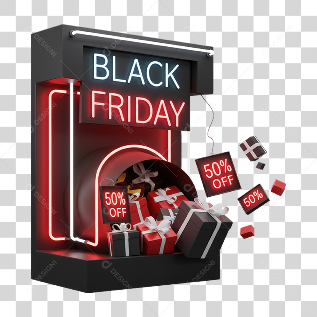 Selo 3D Black Friday PNG Transparente