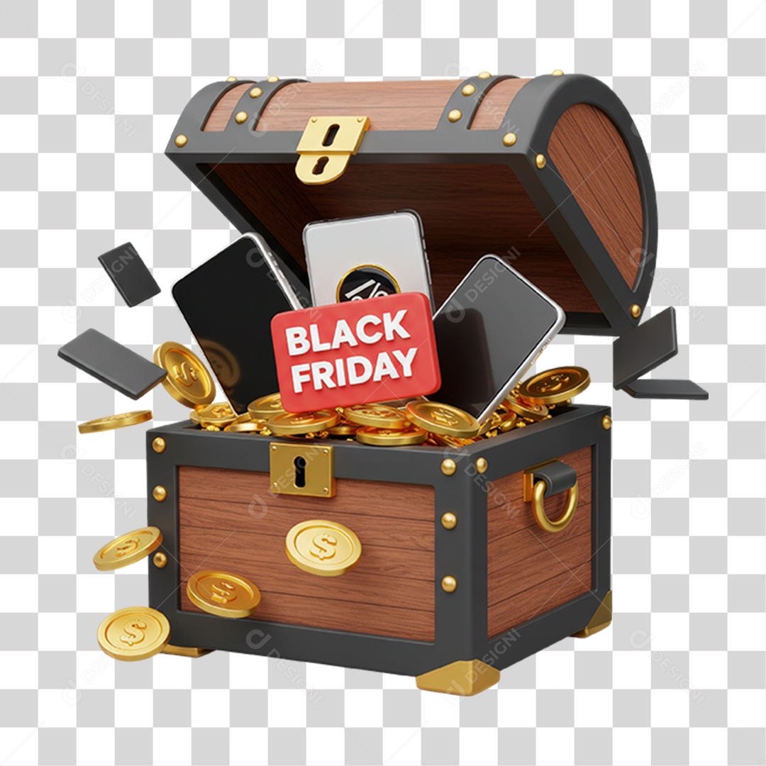 Selo 3D Black Friday PNG Transparente