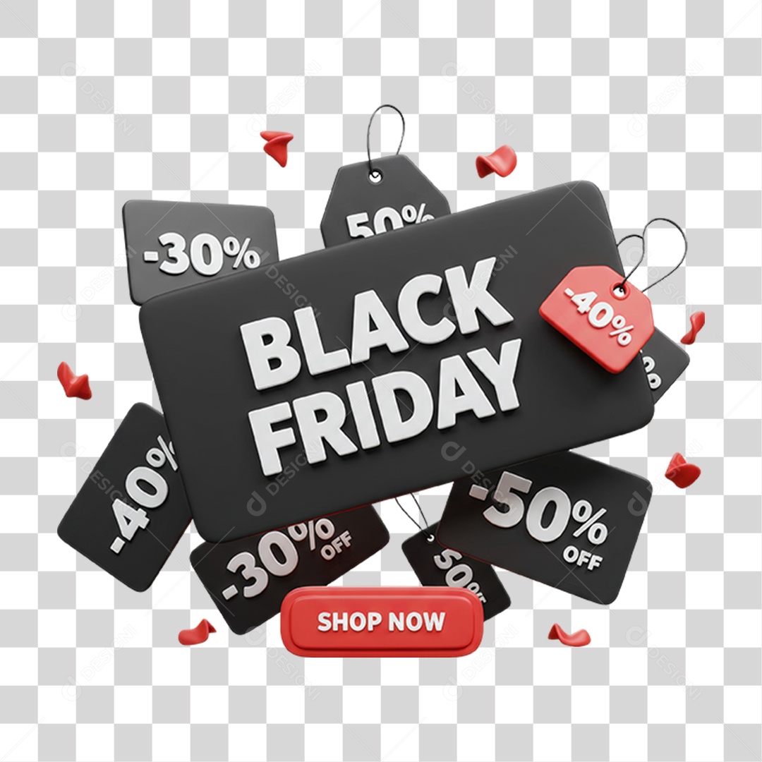 Selo 3D Black Friday PNG Transparente