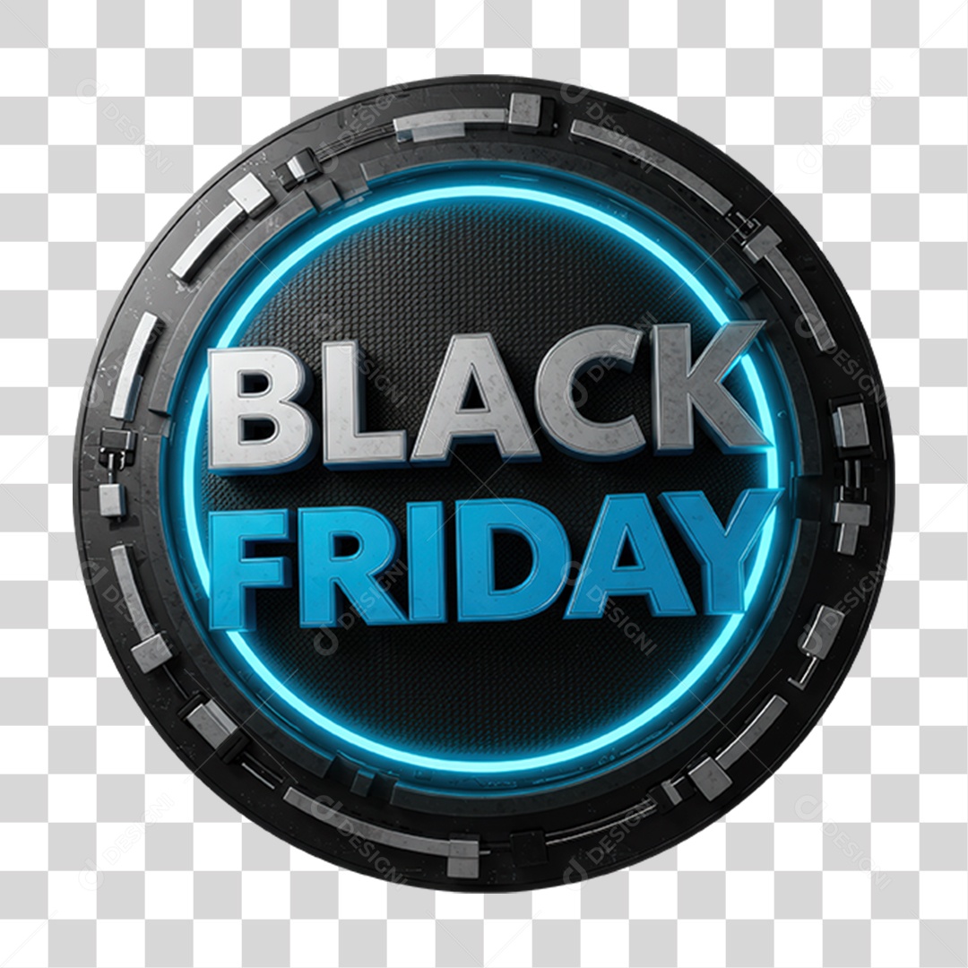 Selo 3D Black Friday PNG Transparente