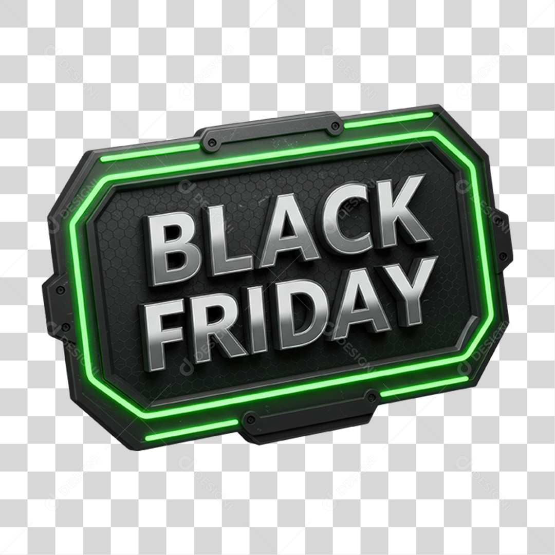 Selo 3D Black Friday PNG Transparente
