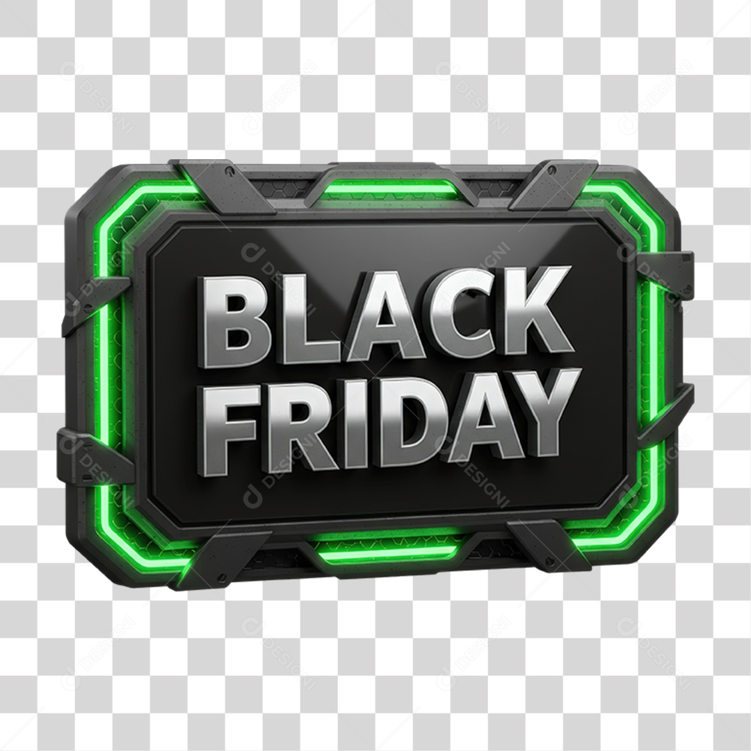 Selo 3D Black Friday PNG Transparente