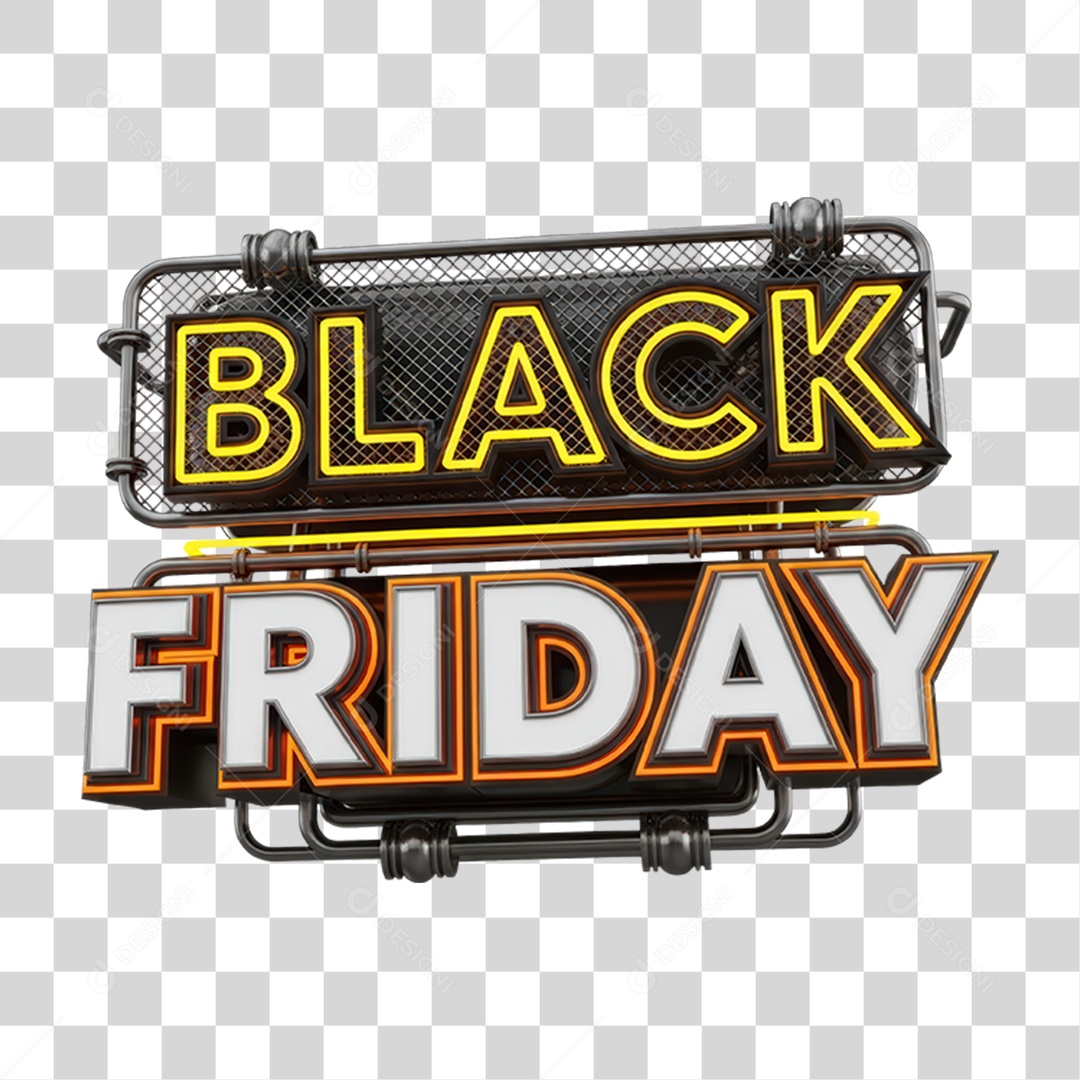 Selo 3D Black Friday PNG Transparente