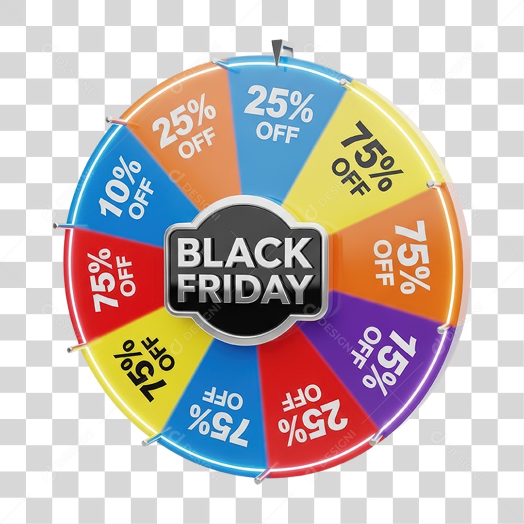 Selo 3D Black Friday PNG Transparente