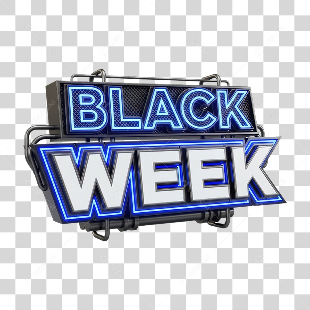 Selo 3D Black Week PNG Transparente