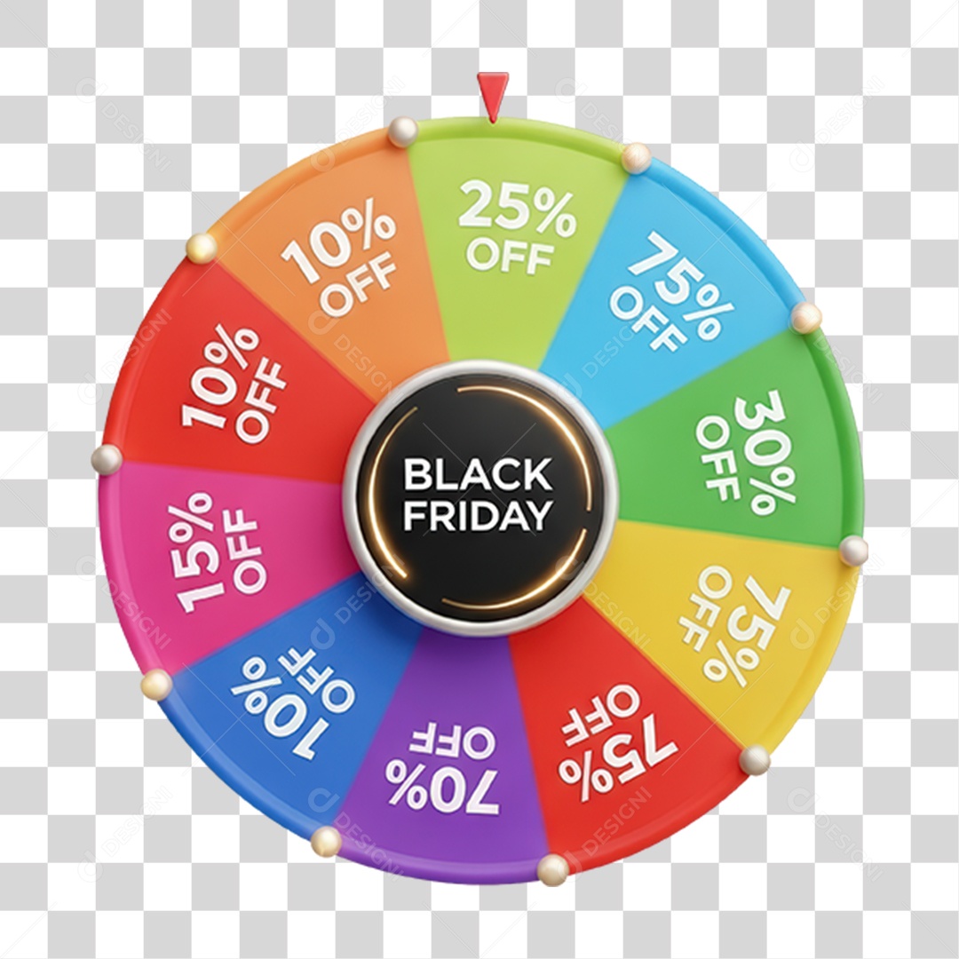 Selo 3D Black Friday PNG Transparente