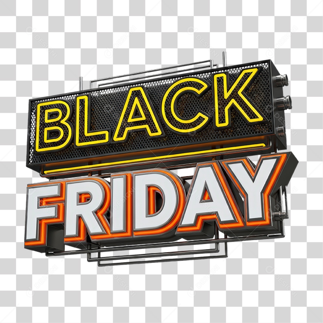 Selo 3D Black Friday PNG Transparente