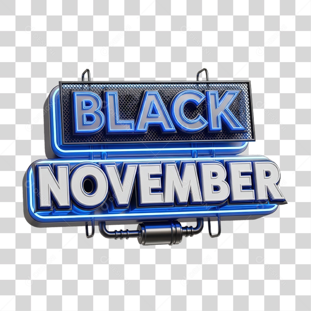 Selo 3D Black November PNG Transparente