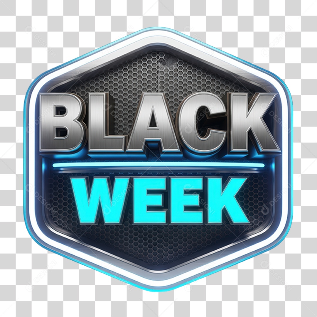 Selo 3D Black Week PNG Transparente