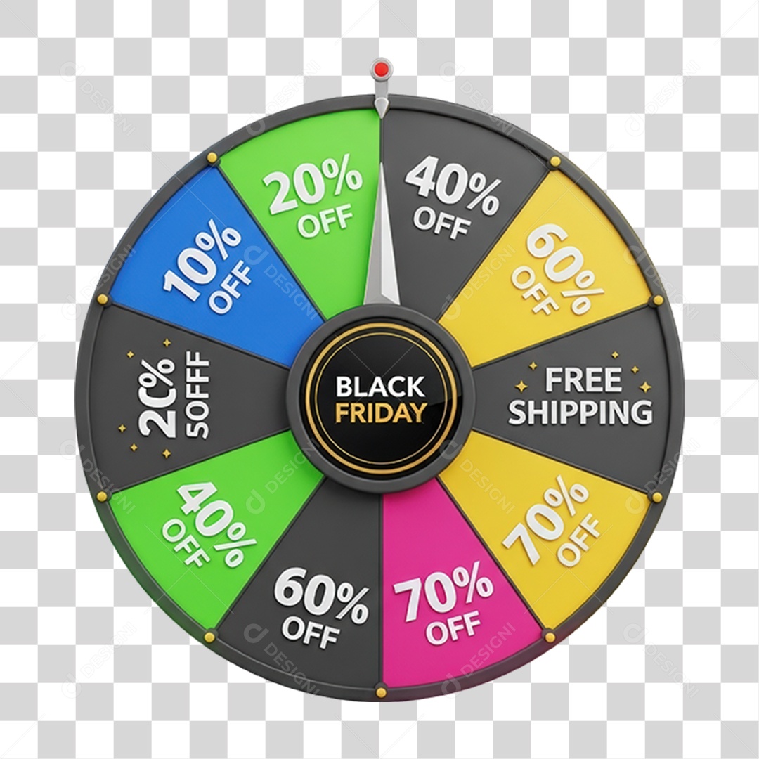 Selo 3D Black Friday PNG Transparente