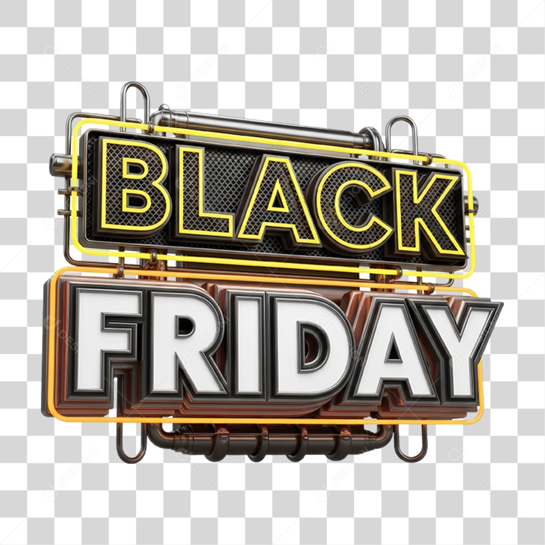 Selo 3D Black Friday PNG Transparente