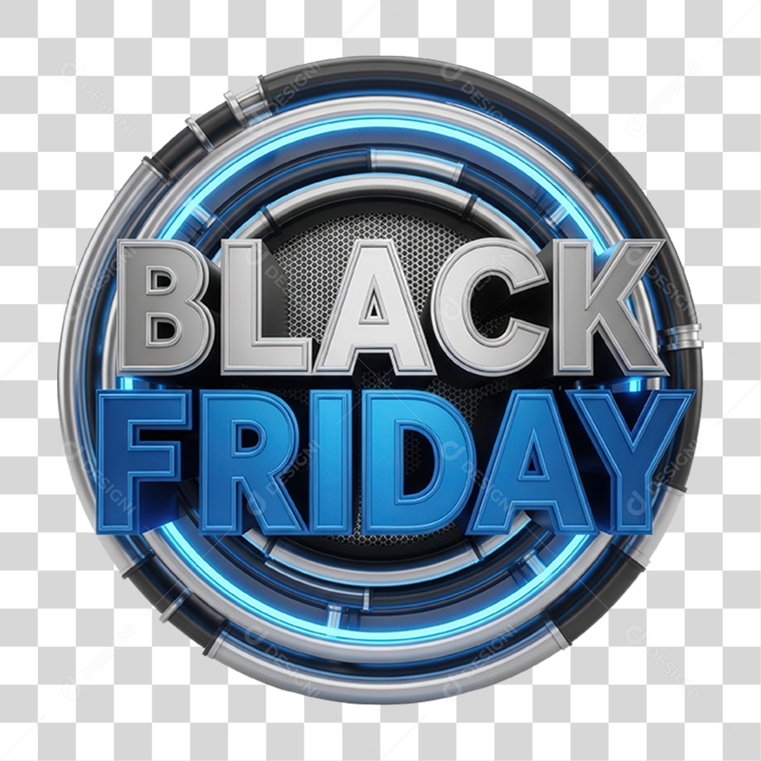 Selo 3D Black Friday PNG Transparente