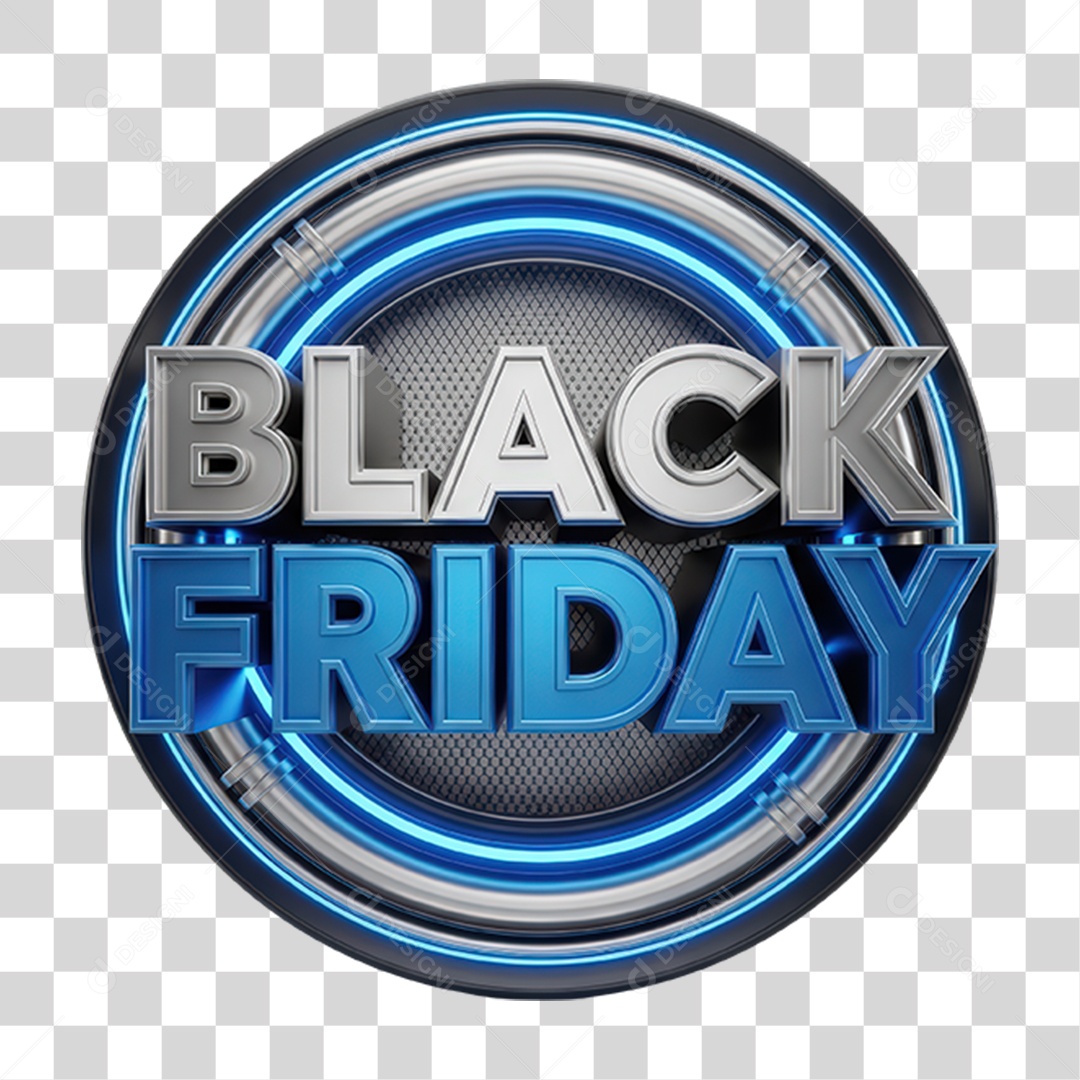 Selo 3D Black Friday PNG Transparente