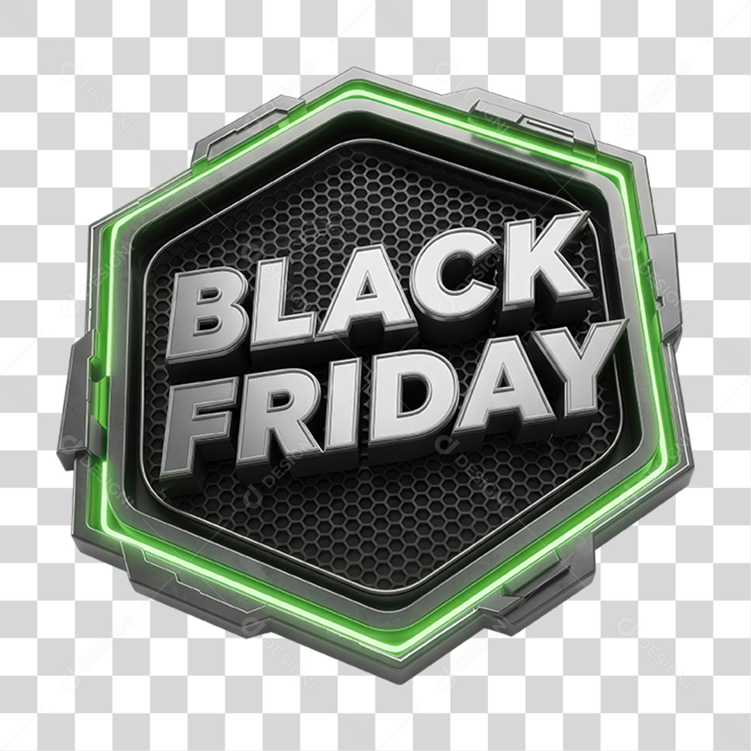 Selo 3D Black Friday PNG Transparente