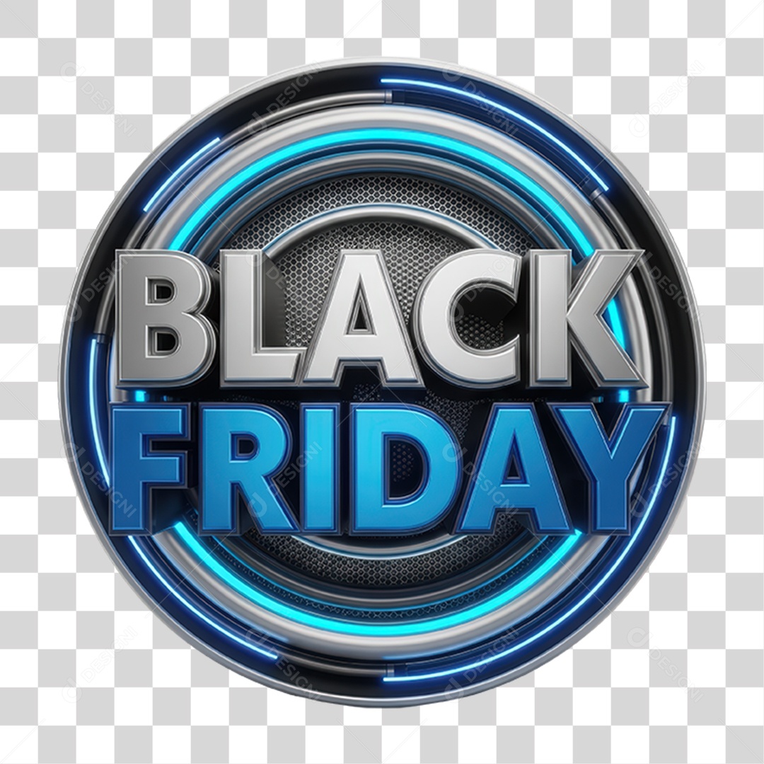 Selo 3D Black Friday PNG Transparente