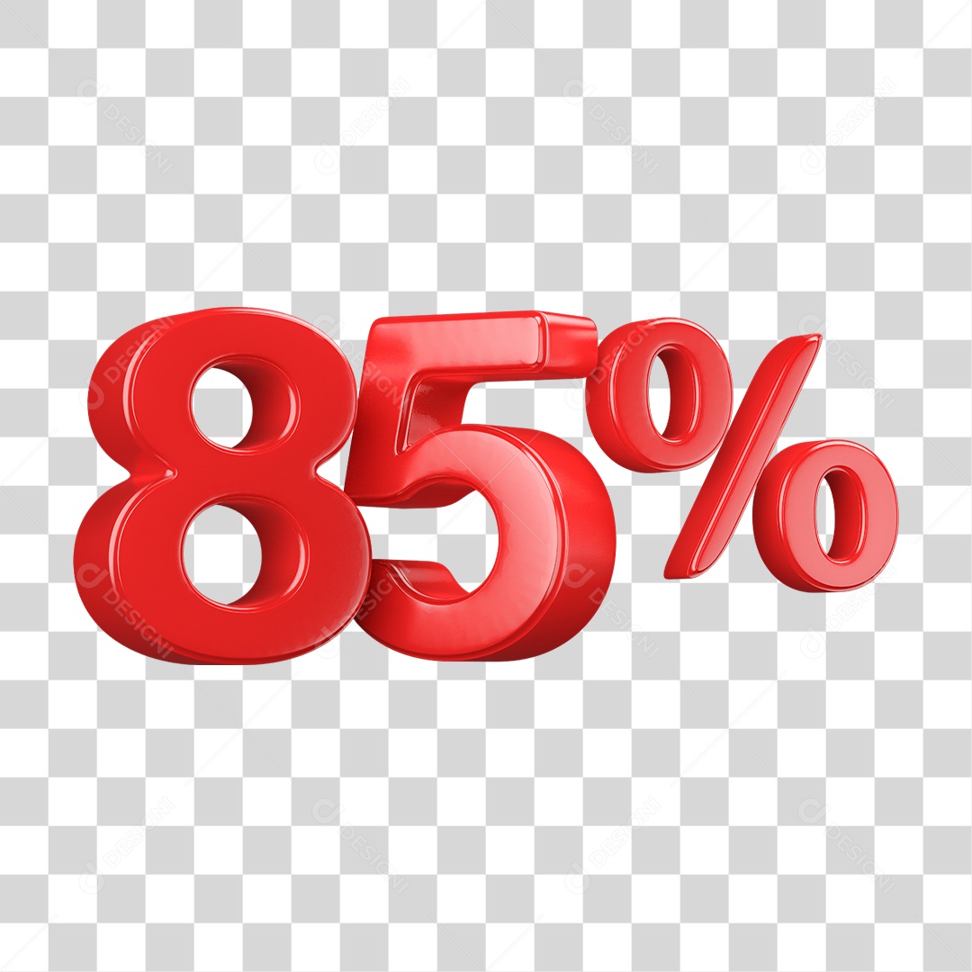 Número 3D 85% PNG Transparente