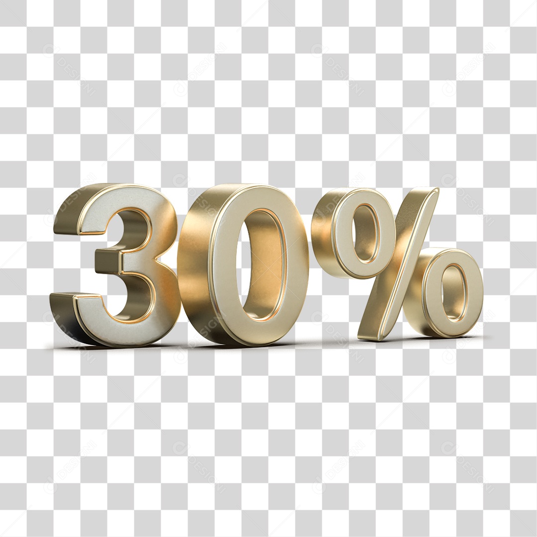 Número 3D 30% PNG Transparente