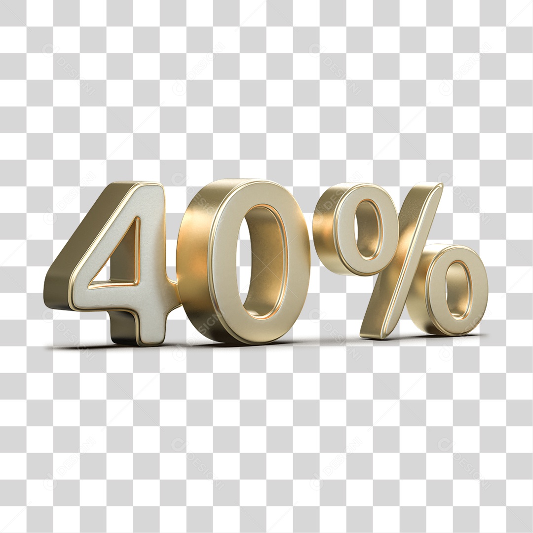 Número 3D 40% PNG Transparente