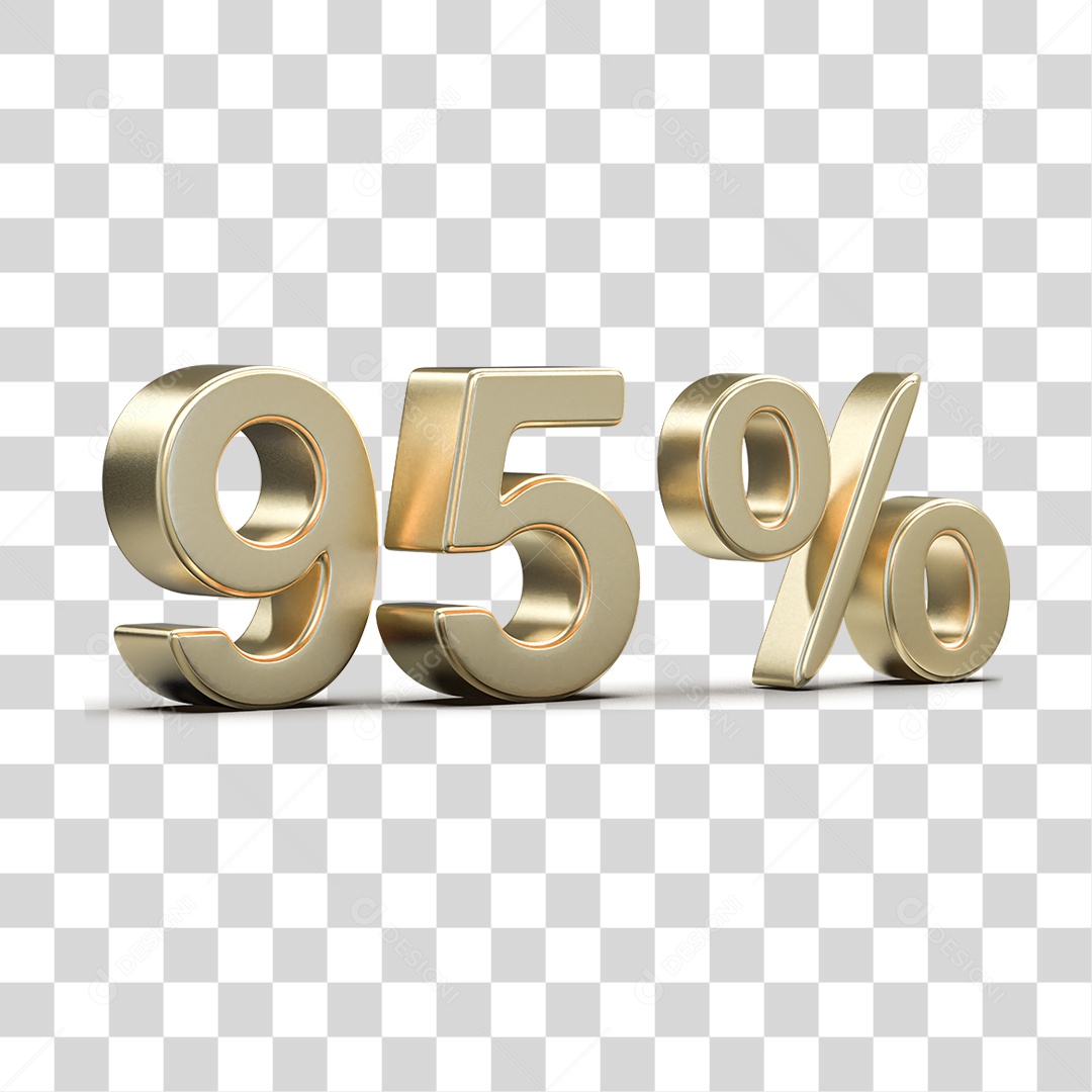 Número 3D 95% PNG Transparente