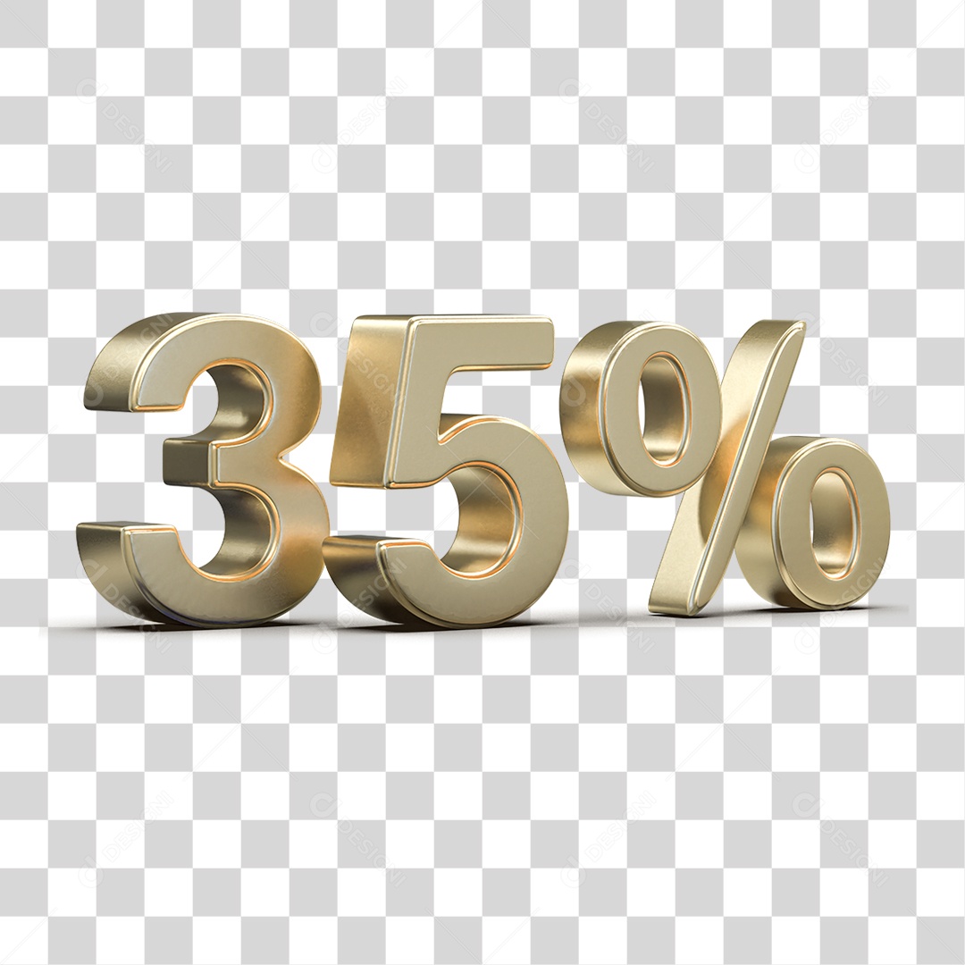 Número 3D 35% PNG Transparente