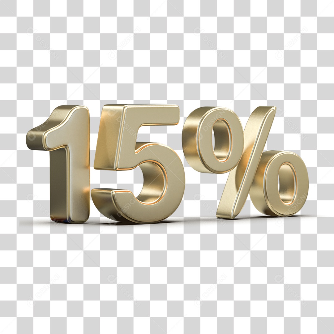Número 3D 15% PNG Transparente