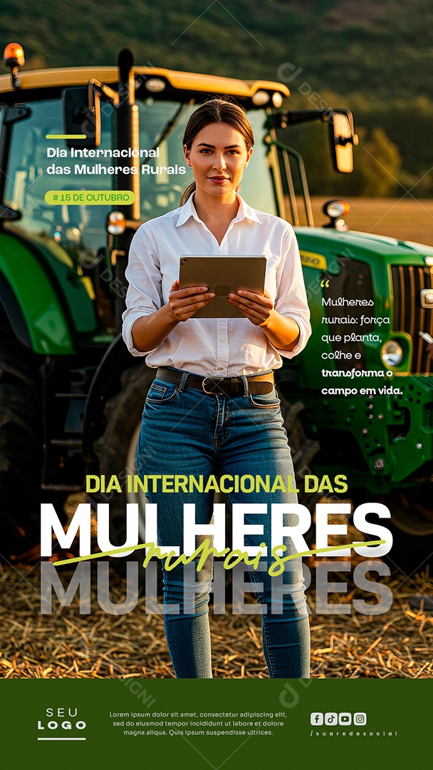Story Dia Internacional das Mulheres Rurais 15 de Outubro Social Media PSD Editável