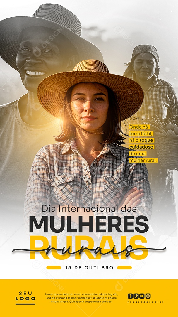 Story Dia Internacional das Mulheres Rurais 15 de Outubro Social Media PSD Editável