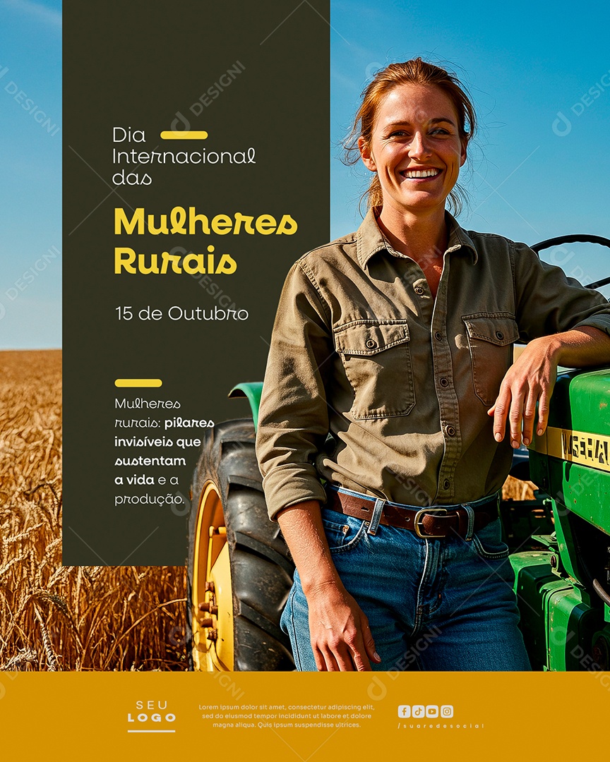Dia Internacional das Mulheres Rurais 15 de Outubro Social Media PSD Editável