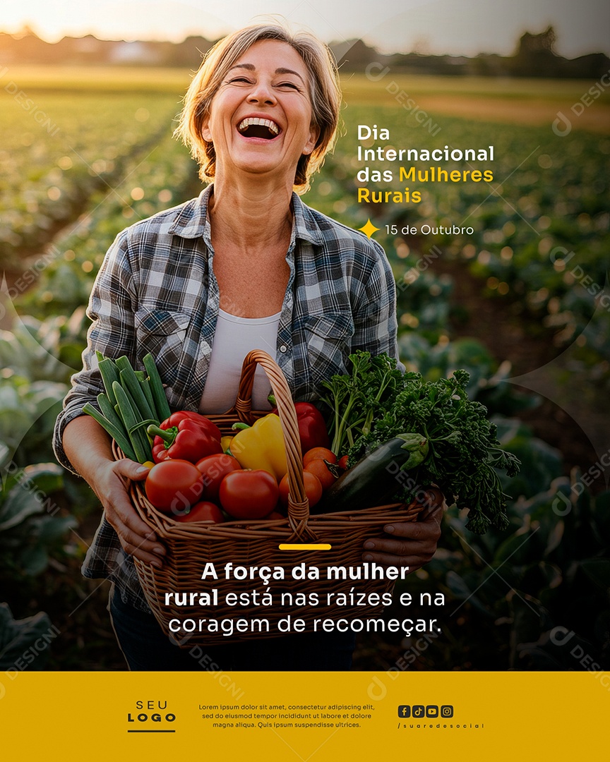 Dia Internacional das Mulheres Rurais 15 de Outubro Social Media PSD Editável
